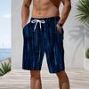 Men S Plus Size Printed Beach Shorts Drawstring Waist Straight Leg With Side Pockets