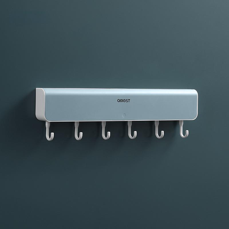 

Настінна полиця для зберігання Ящик для зберігання Задня дверцята Гачок для спальні Органайзер для одягу без удару Вбудовані аксесуари для ванної кімнати синій