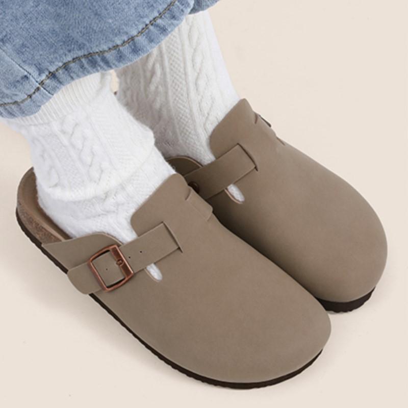 Fashion Crestar Summer Clogs Slippers For Women Men Fashion Potato Shoes Leather Cork Footbed Mules With Arch Support Unisex Beach Shoes