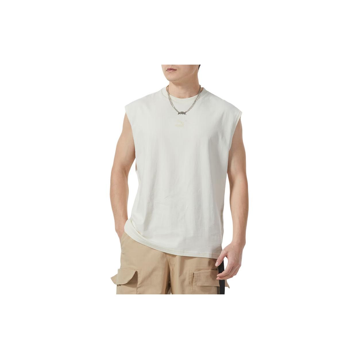 

Puma Однотонная майка с круглым вырезом для бега, тренировок, фитнеса, удобная, дышащая, повседневная, мужская, бежевая 538602-65 L