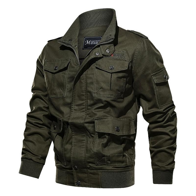 

Spring and Autumn Men s Jacket Casual Jacket Cotton Tooling Large Size Men s Clothing 6XL зелений
