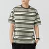 Sailor Style Japanese Striped Cotton Short Sleeve Men's T-Shirt: Loose Fit for Couples & Teens
