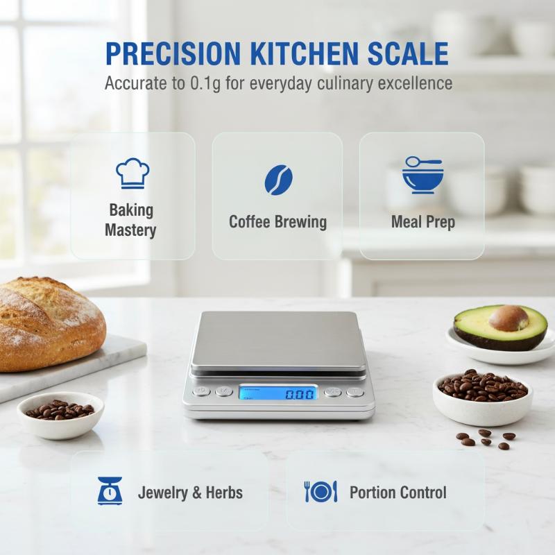 Digital Mini Scale 001G High Accuracy Stainless Steel Panel For Weighing Jewelry Food Small Items
