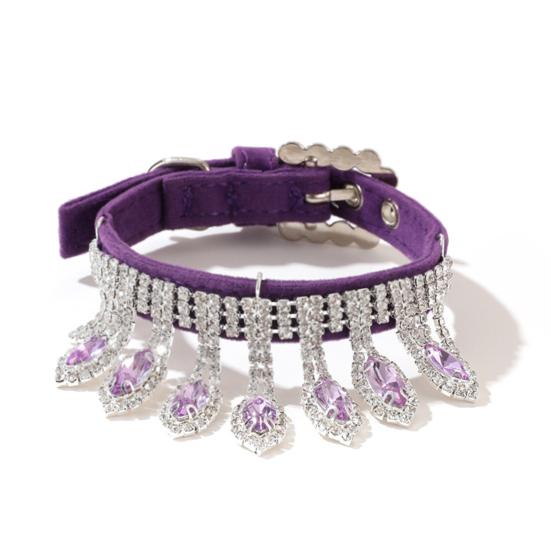 Fashionable Comfortable Faux Leather Pet Dog Collar with Pendant for Teddy