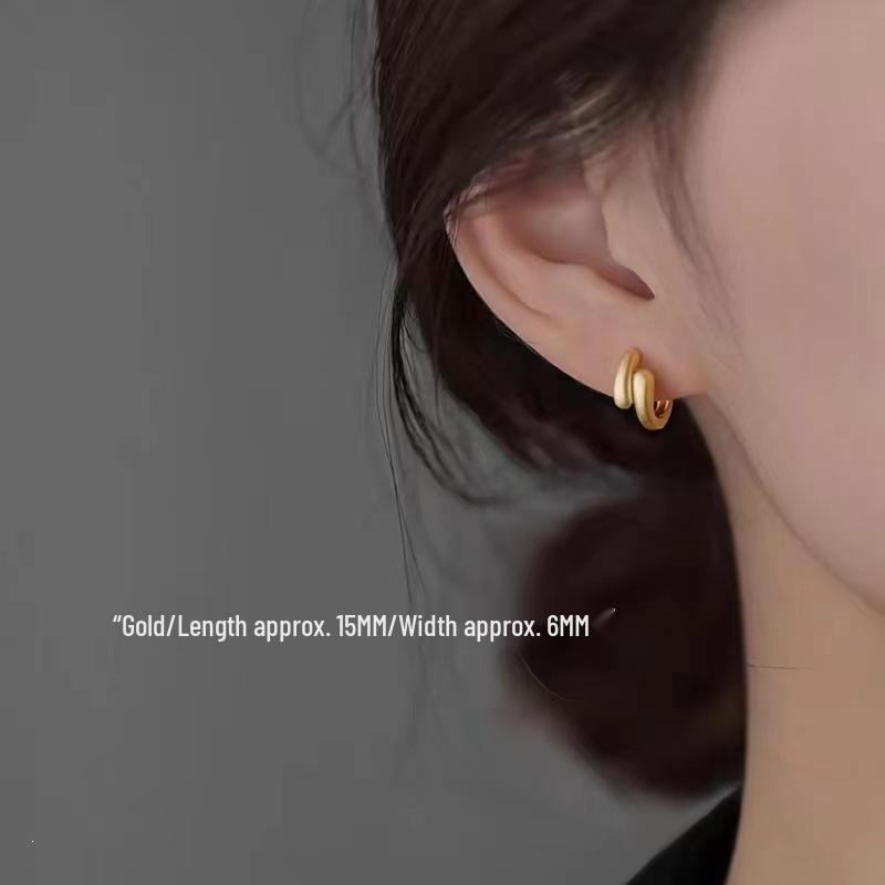 2024 New Arrival Light Luxury Frosted Ear Cuff Earrings for Women in 925 Sterling Silver