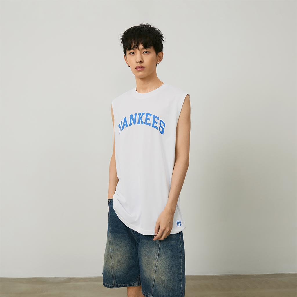 New MLB New York Yankees Tank Tops Unisex Ecru 3ATKV0143-50WHS
