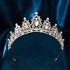 The Bride's Baroque Crown Alloy Water Brick  High End Luxurious Silver Crown Wedding Dress  Headwear  Birthday Crown