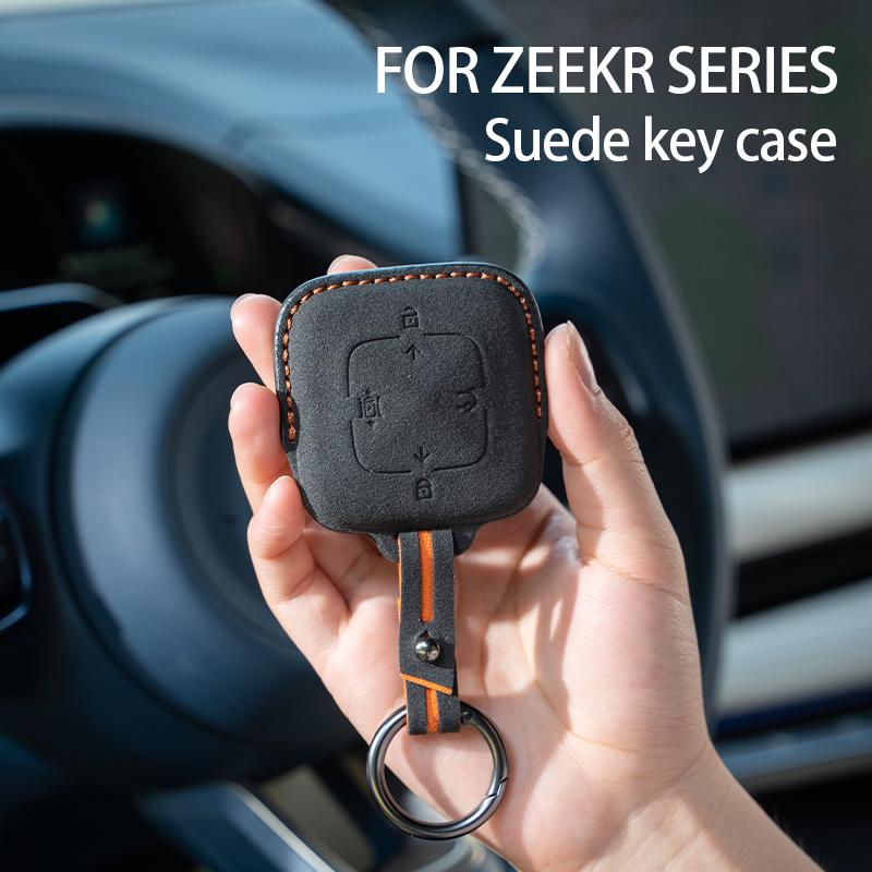 For ZEEKR 001 ZEEKR X Key Set Suede Keybag Car Remote Key Protection Cover Decorative Accessories