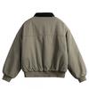 Unisex Vintage Japanese Style Washed Cotton Utility Jacket Winter Loose Fit Warm Outerwear Gray Green Khaki