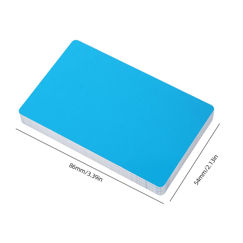 50-250PCS Cartões de Visita de Metal liga de alumínio Cartão em Branco para Cliente Gravação a Laser DIY Cartões de Presente para Negócios 7 Cores Opcionais