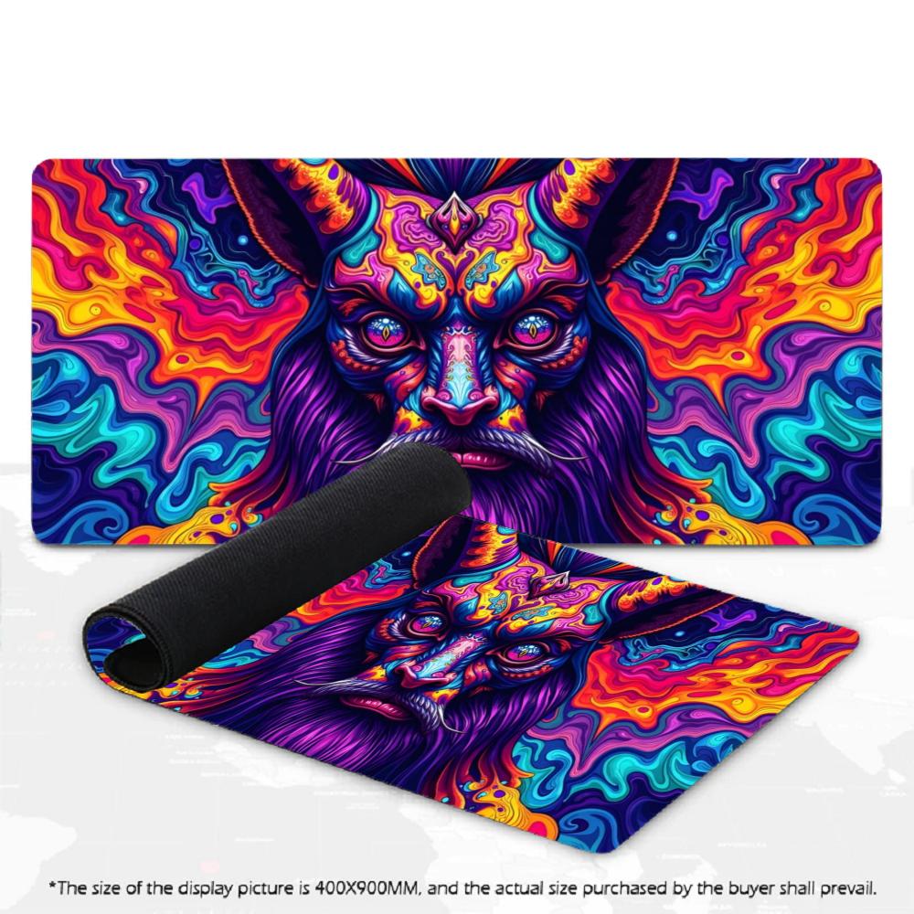 Buntes Psychedelisches Wirbel Fluid Art XXL Großes Gaming-Mauspad Rutschfestes Gummi-Tastaturpad Schreibtisch Büro Computer Schreibtischmatten