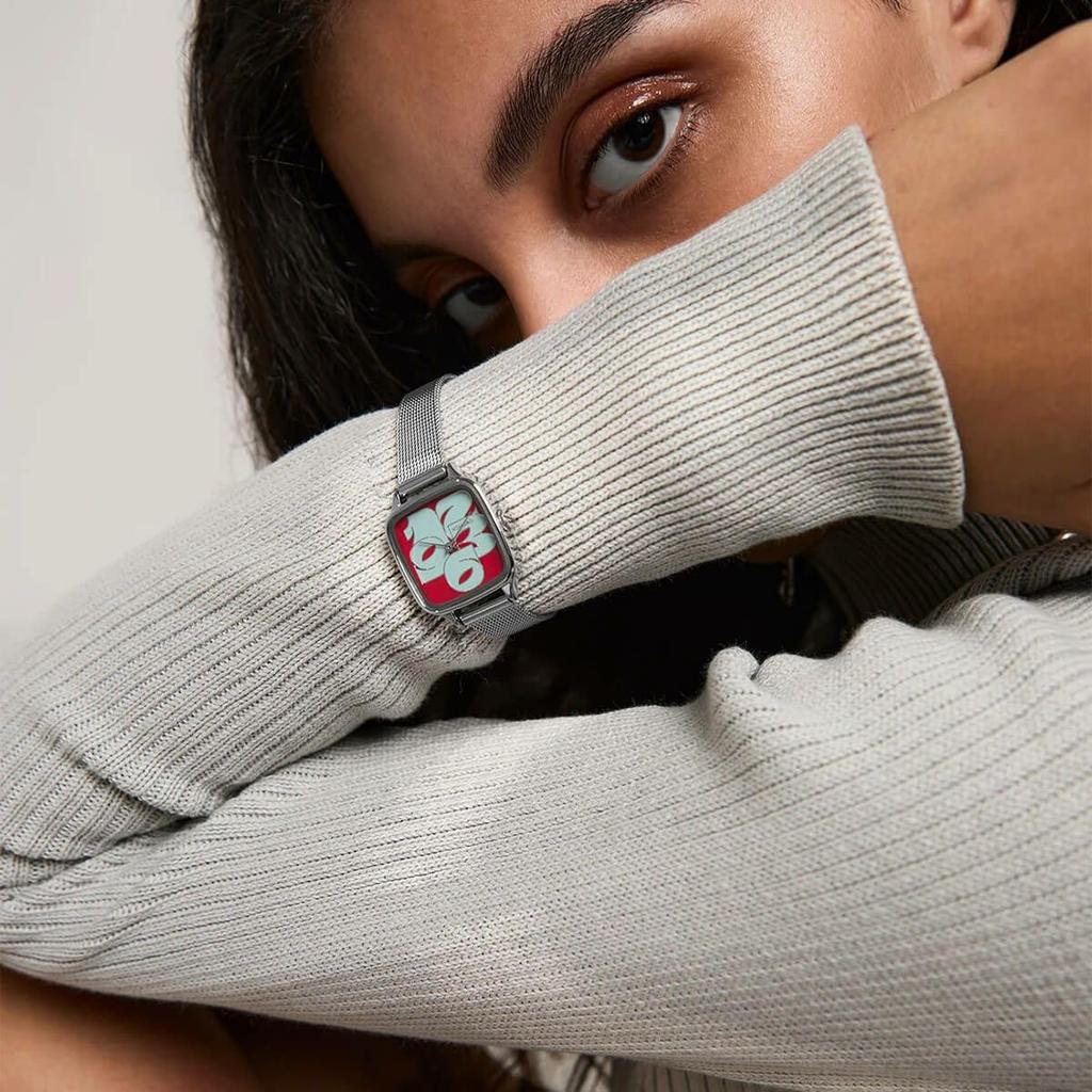 Authorized Retailer [KOMONO] Women's Kate Cameo Royale Silver Bordeaux Watch KOM-W4221