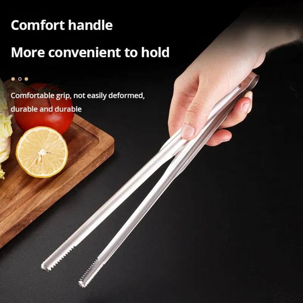 Stainless Steel Grill Tongs Food Clip BBQ Steak Clip Bread Tong Cooking Kitchen Gadgets Accessories Barbecue Tools