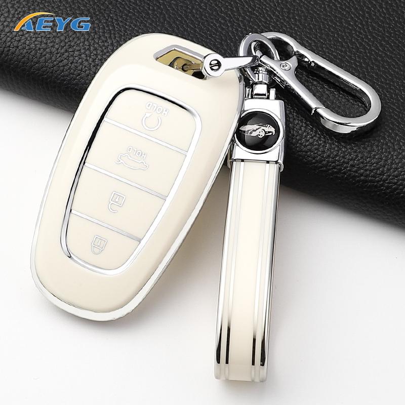 Fashion Soft Tpu Car Key Case Cover Shell For Hyundai Santa Fe Tucson Nexo Nx4 Atos Prime Solaris Key Fob Accessories