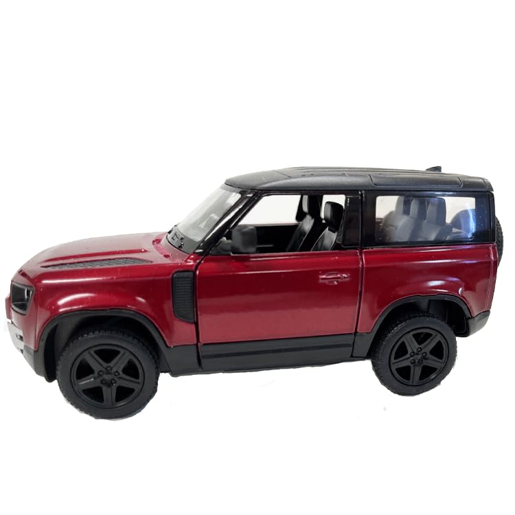 Land Rover Defender 90 Red KINSMART Diecast Car 136 Pull-Back