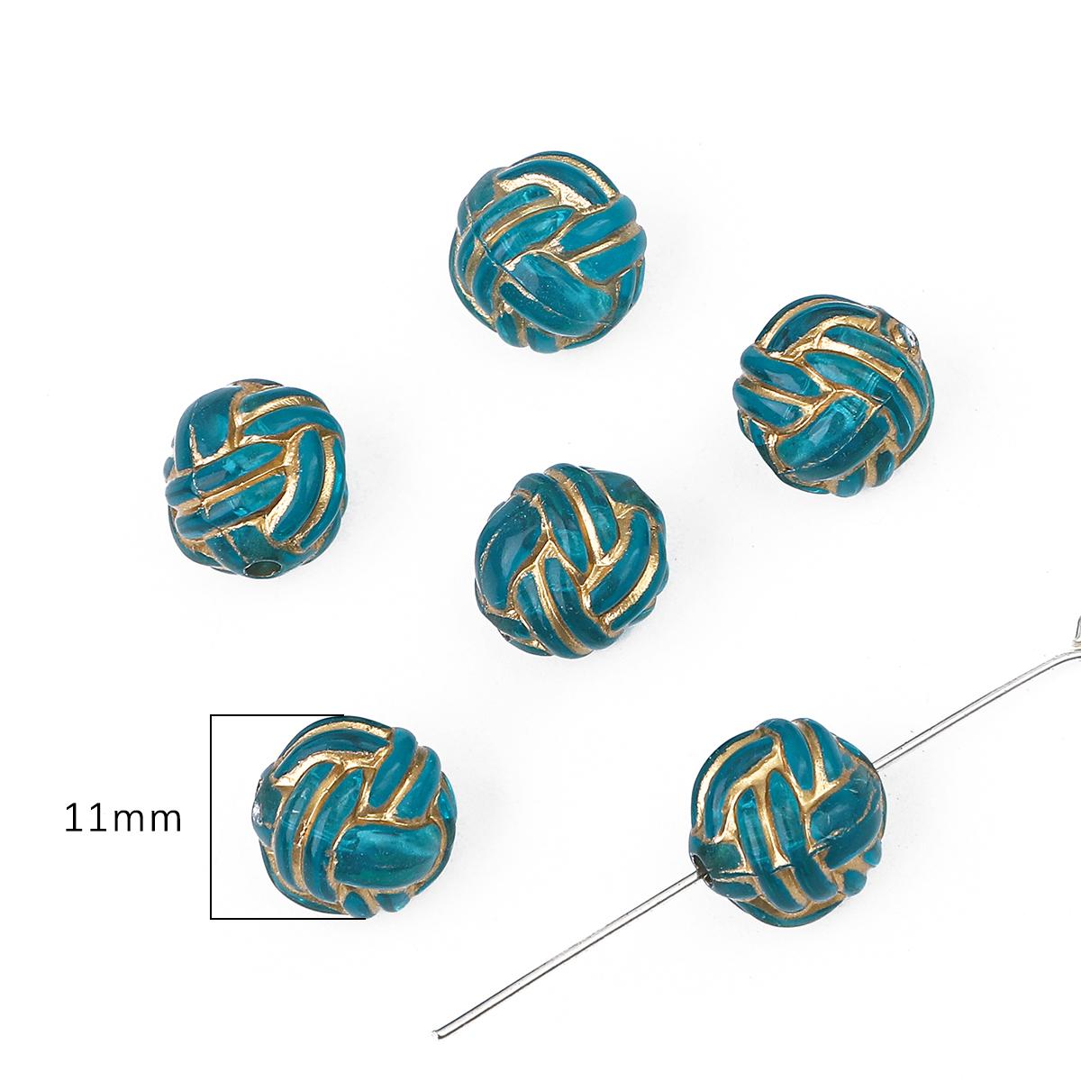 15-80 pezzi perline acriliche barocche vintage oro traccia fascino perline sfuse per accessori fai da te collana braccialetto 11mm 30pcs