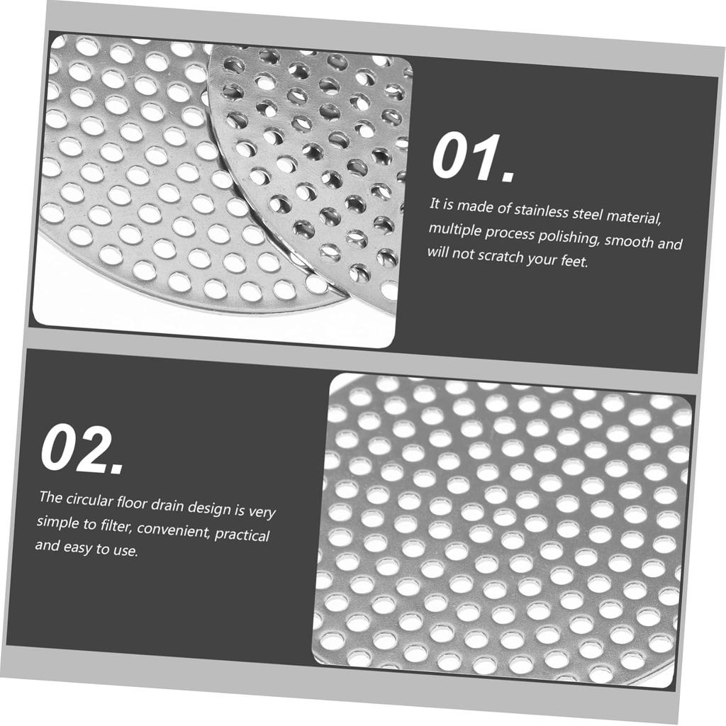 4Pcs Stainless Steel Drain Covers Hair Catcher Filter for Shower Bathroom Bathtub and Sink Round Floor Rustproof Easy To Use