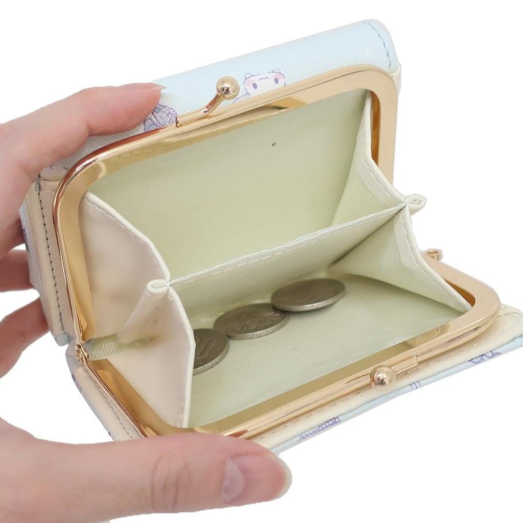 Faux Leather Clasp Cinnamon W108 X H82 X D38mm [Aldi] Wallet, Tri-Fold, Purse, Sanrio, Women's, Roll,