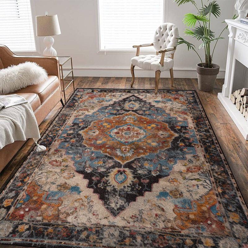 Persian Ethnic Style Carpet for Living Room Home Decoration Retro America Lounge Rugs Soft Bedroom Non-slip Bedside Mats 200x300