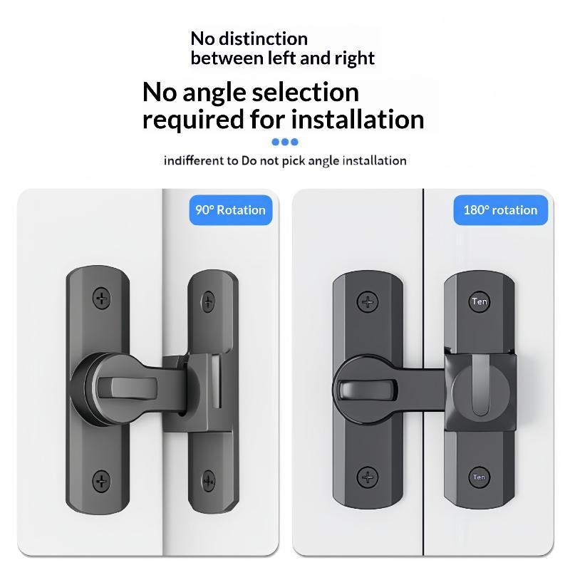 90 180 Degree Flip Door Lock Home Security Sliding Door Latch Aluminum Alloy Anti Theft Small Gate Latches Household Hardware