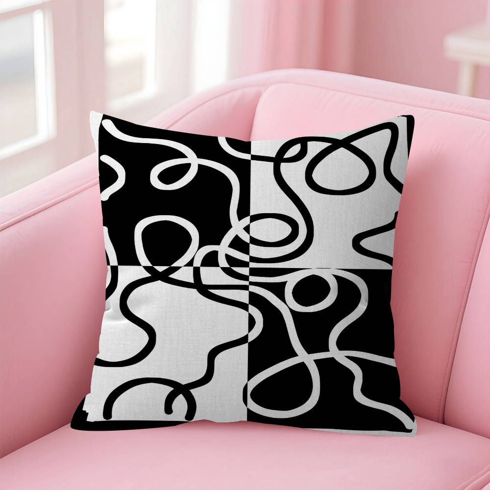 Minimalism Black And White Pillowcases Home Bedding Decorative Pillow Cover Wedding Super Soft Pillow Case