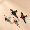 Retro Hip Hop Rose Thorn Cross Pendant Jewelry Accessory