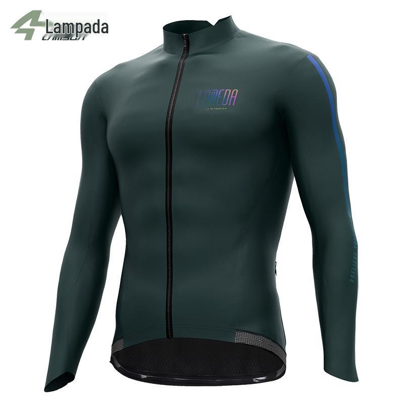 

Lanpada Men s Windproof Fleece Cycling Suit - Autumn/Winter Thickened Jacket for Road Biking Medium зелёный