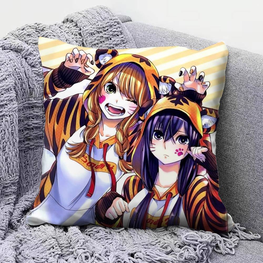 Yuzu and Mei Citrus Anime Girl Home Sofa Cushion Covers and Aecorative Custom Pillow Covers