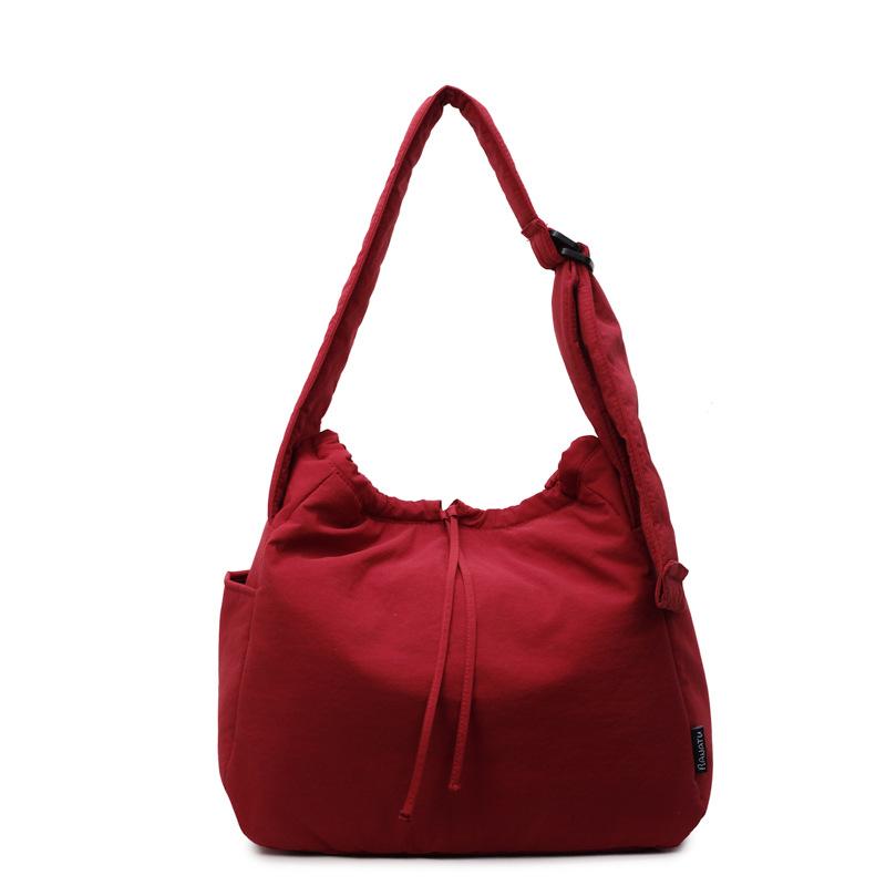 Japanese Style Lazy Casual Large Capacity Drawstring Crossbody Bag for Women2026New Lightweight Single-shoulder Tote Bag Commute