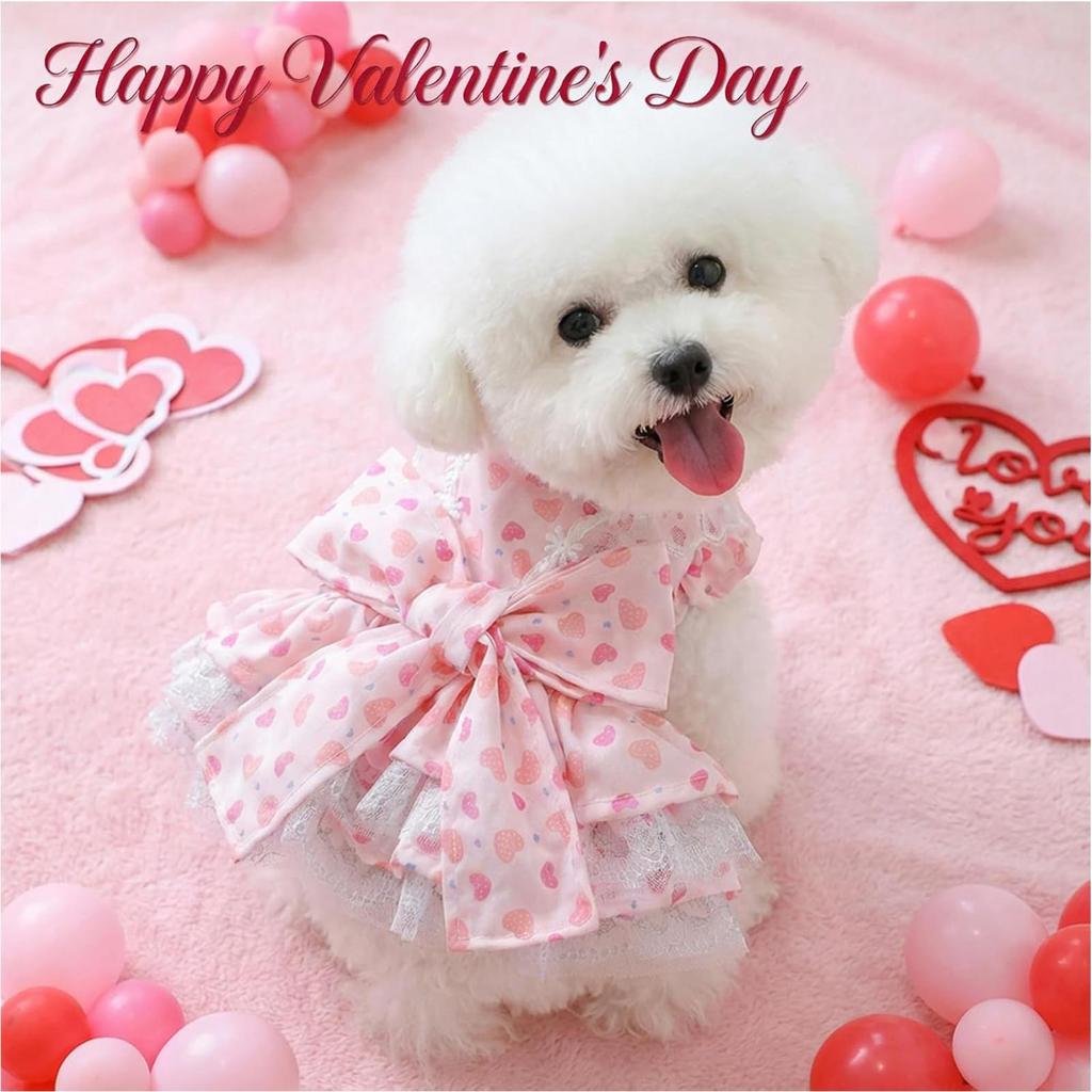 Breathable Puppy Dress Adjustable Dog Outfit Girl Puppy Clothes Pet Clothing For Spring Summer Birthday Holiday Everyday Party