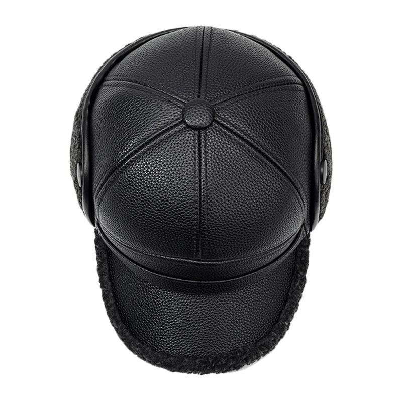 Dad Baseball Cap Middle-Aged Leather Cap Autumn Winter Men Baseball Cap