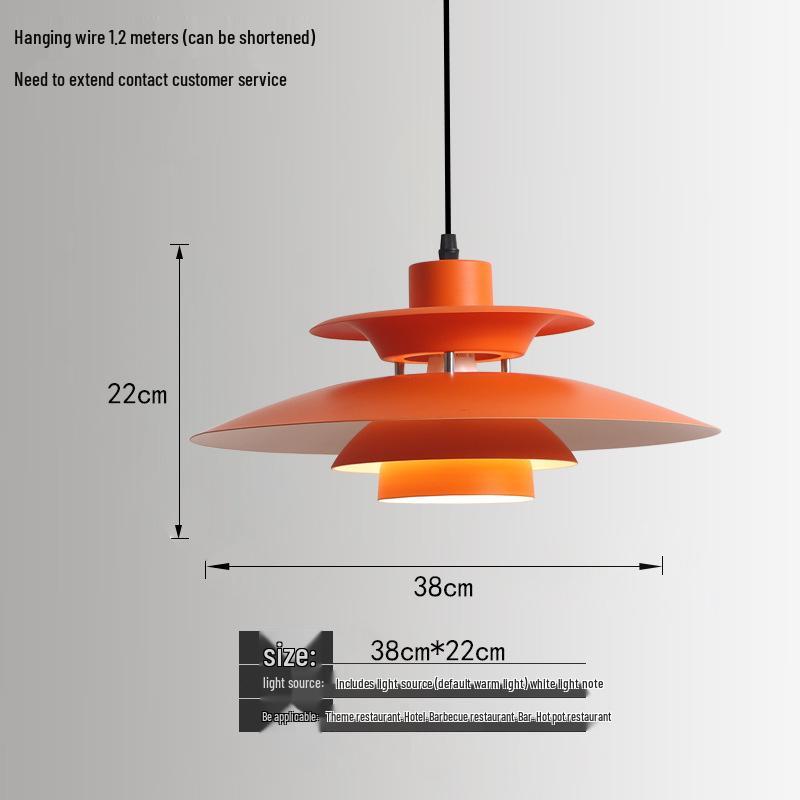 Orange Nordic Industrial Pendant Light for Restaurants & Bars