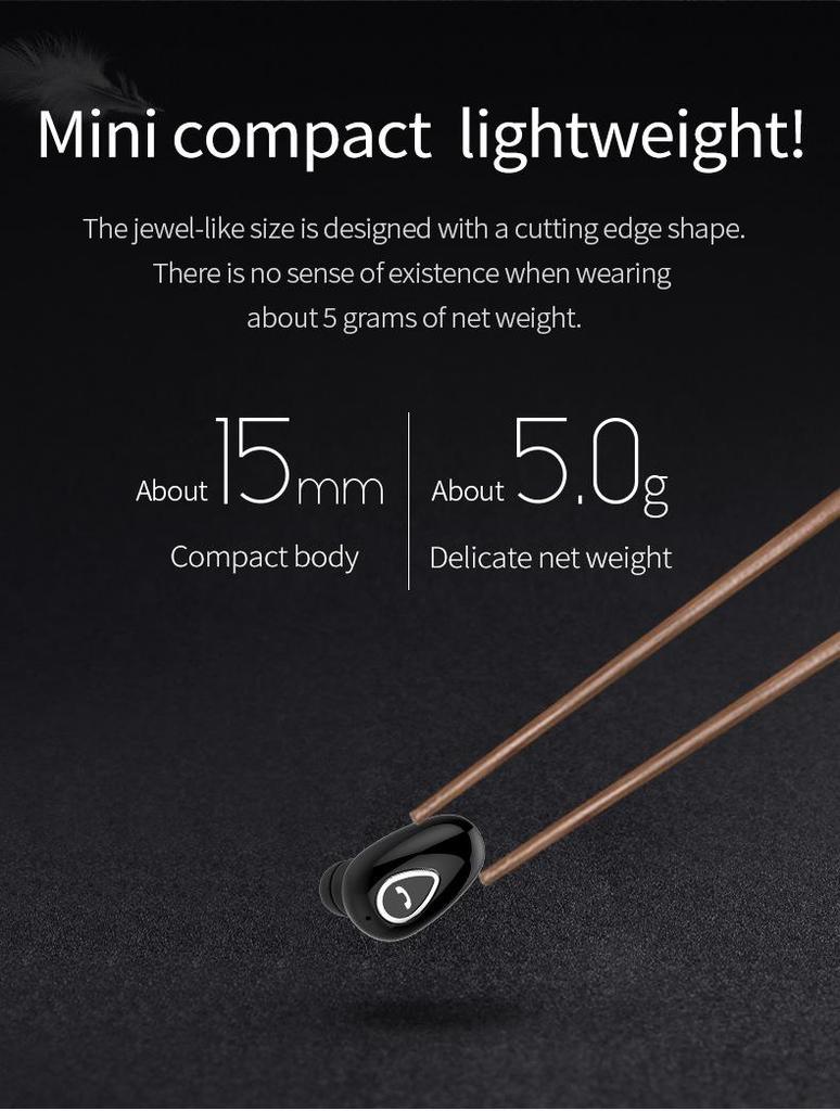 YX01 Mini Wireless Bluetooth Earphones with Charging Case - Single In-Ear Design, Stereo Sound.