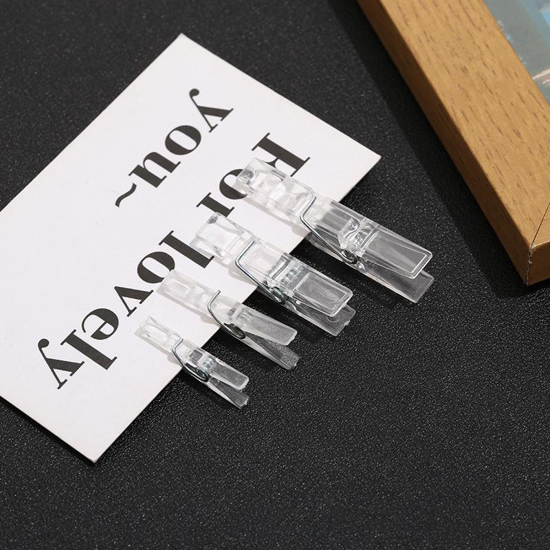 100/50 PEZZI Clip Foto Mini in Plastica Mini Mollette Trasparenti per Foto Fai da Te Decorazione Matrimonio Festa YFJ008