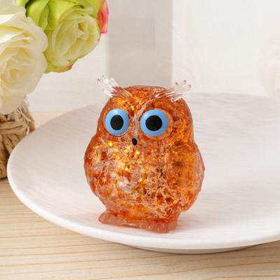 Yousheng Glitter Owl Sugar Stress Ball Slow Rebound Stress Relief Clear Bird Squeeze Toy Anxiety Relieving Animal Shape Hand Relaxation