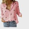2026 European & American Solid Color Casual Loose Long-Sleeved Linen Shirt