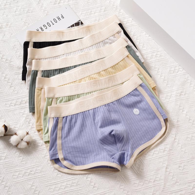 

Men s textured pure cotton breathable flat corner pants L чорний