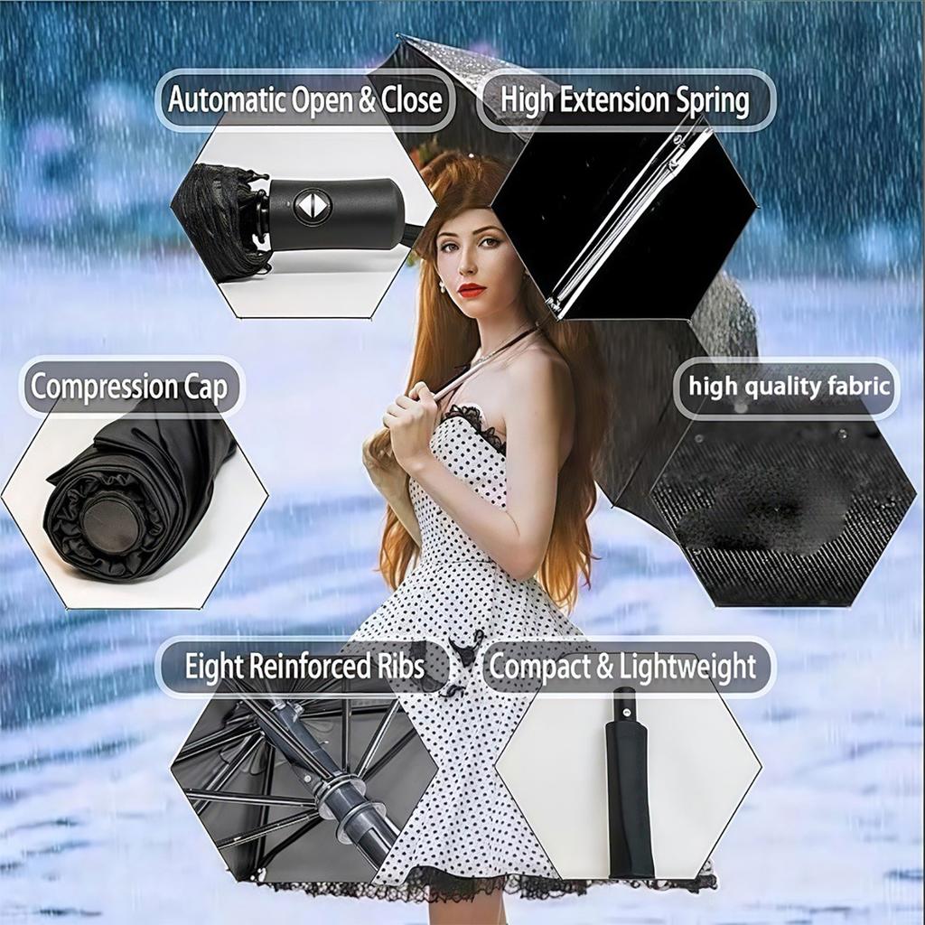 Automatic UV Umbrella Folding Umbrella Advanced Rain and Rain Umbrella Sun Umbrella Sunscreen and UV Protection.zwq