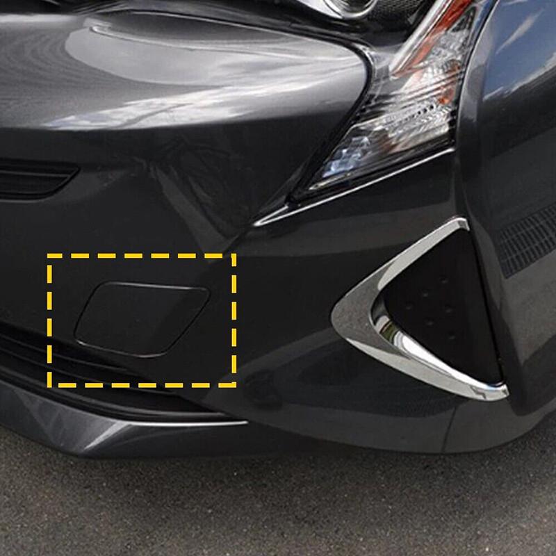Left Side Fits 2016~2017 Toyota Prius Black Front Bumper Tow Hook Eye Cap Cover