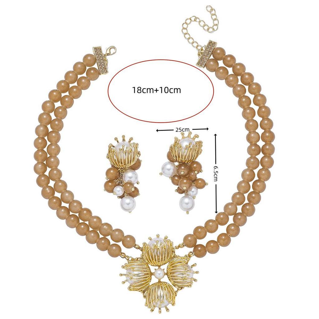 French Luxury Rhinestone & Pearl Necklace - Retro Court Style Clavicle Chain for Women