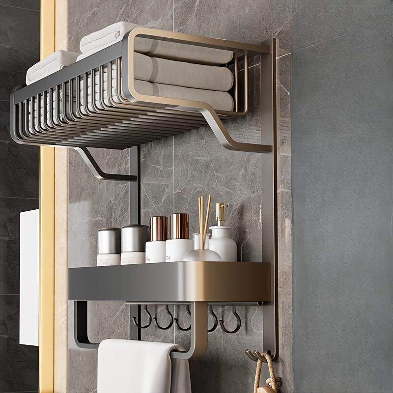 1 buc. Organizator de baie montat pe perete, raft suspendat pentru baie, raft pentru baie cu 2 niveluri, organizator cosmetic, organizator de suport pentru gel de dus cu sampon
