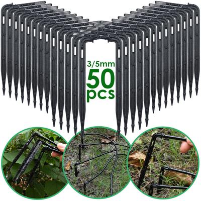 Kit di irrigazione a goccia micro con gocciolatore a freccia curva da 50 pezzi, per tubo flessibile da 3/5 mm, per irrigazione da giardino, risparmio di micro gocciolatori, serra
