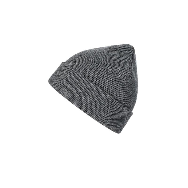 Autumn and winter knitted hats are not easy to pill, simple black men's large head circumference fashionable cold hats warm cotton woolen hats for