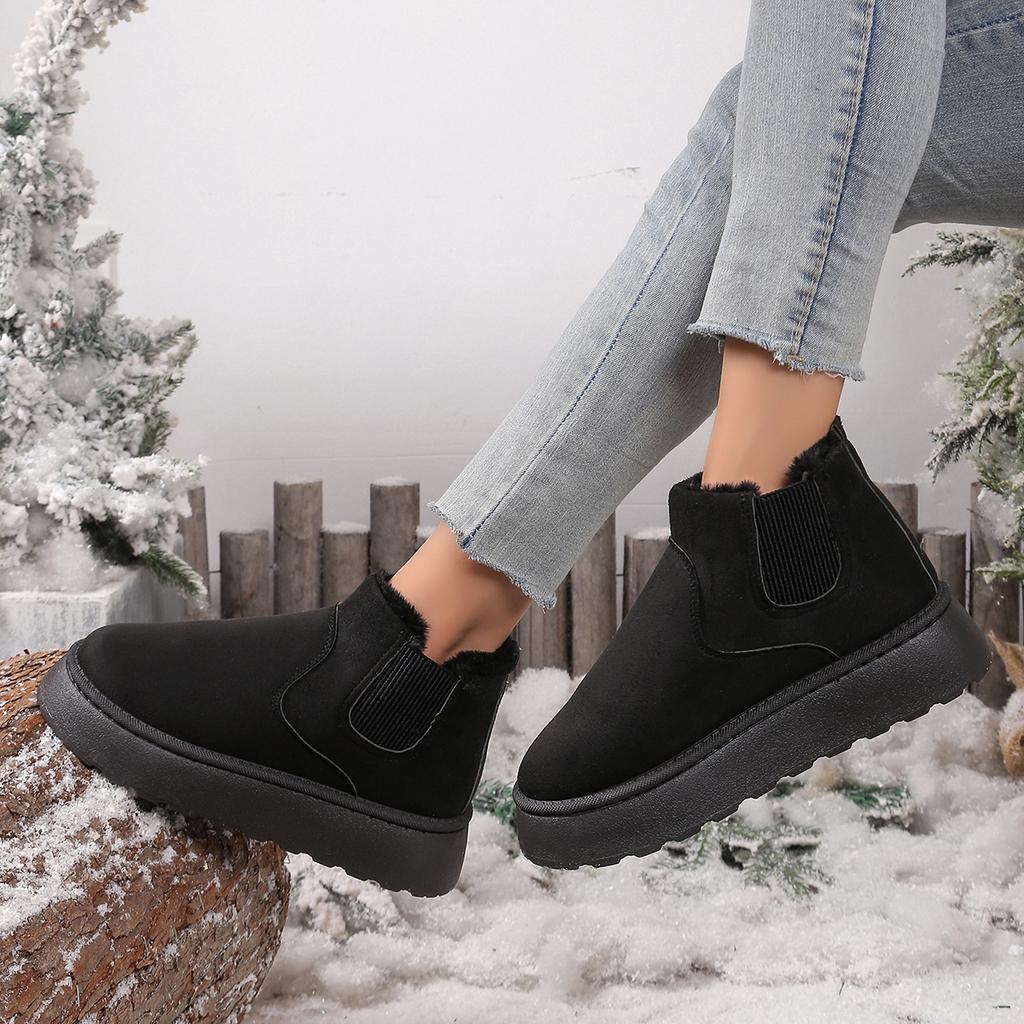 Fashion 2024 Winter New Women Slip on Thickened Plush Snow Boots Women Warm Simple and Versatile Comfortable Shoes Shoes for Women