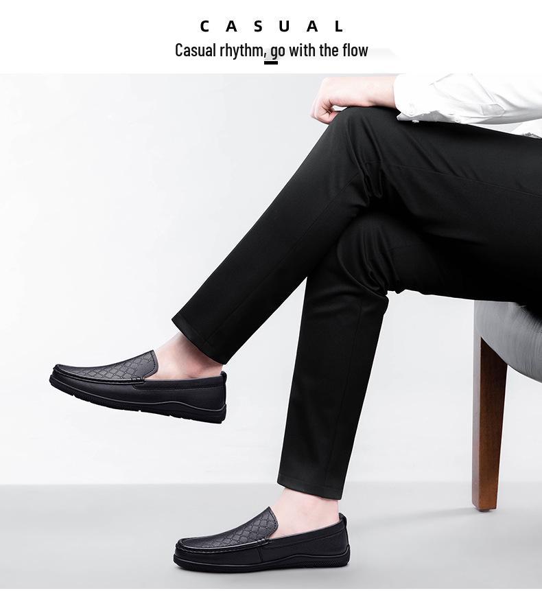 Breathable Slip-On Soft-Soled Casual Leather Shoes for Elderly Men 