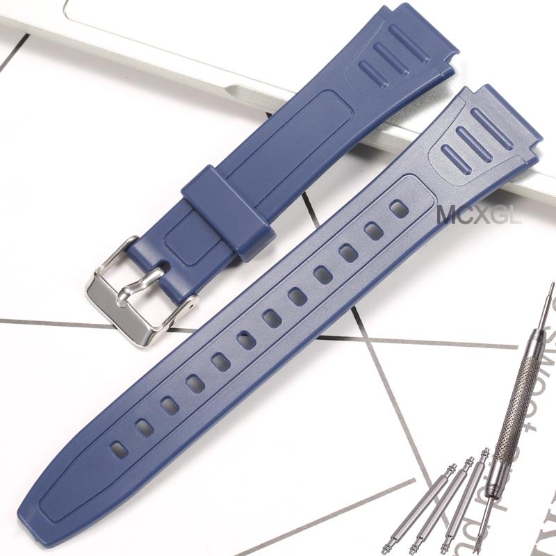 Watch Band For Casio W800H W-800H W-217H Strap Sport Resin Bracelet 18mm Wristband