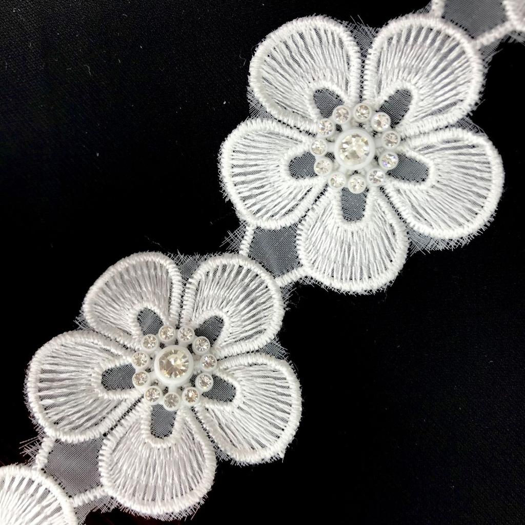 Eugen Yarn Embroidery Lace Beads Barcode Decoration, Five-Leaf Flower, Wedding Dress Diy Accessories