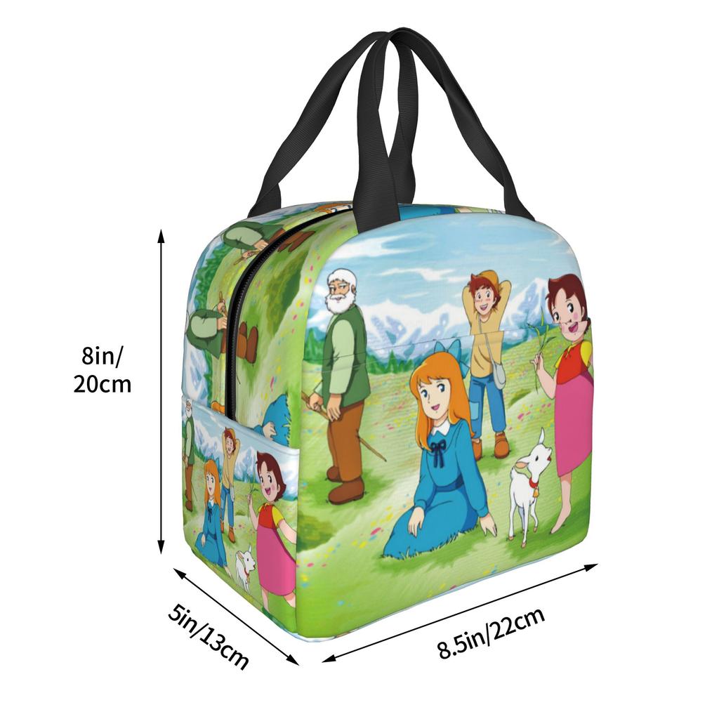 Anime Heidi Ragazza delle Alpi Fumetto Cartone Animato Riutilizzabile Pranzo Scatole Multifunzione Frigo Termico Cibo Isolato Pranzo Borsa Scuola