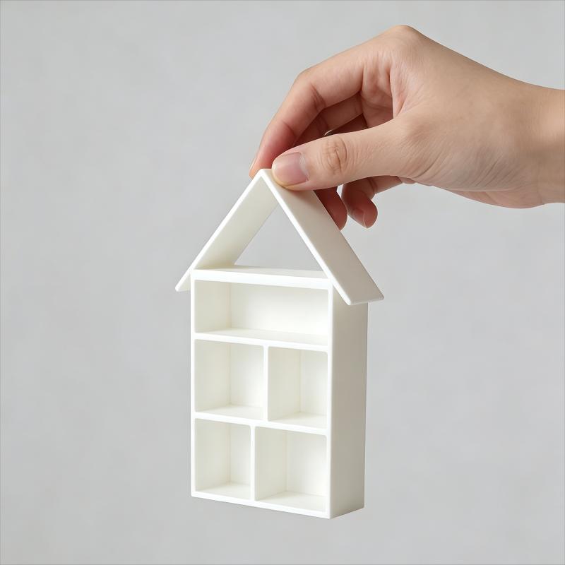 Mini White House Shaped Storage Rack 7 Slots For Storing Lipstick Small Jewelry And Desk Decor