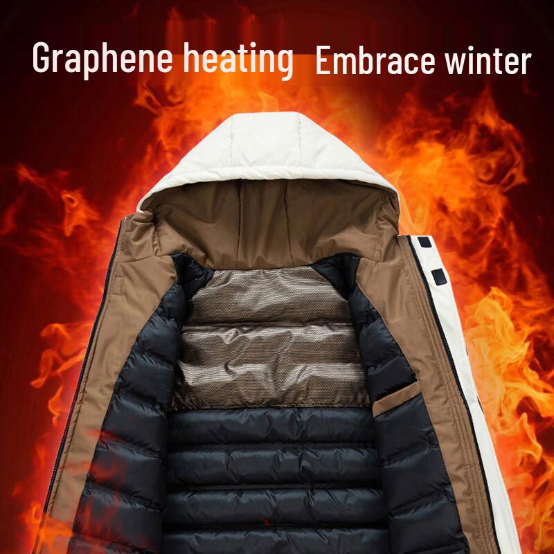 ROMON Men's Graphene Padded Hooded Winter Jacket